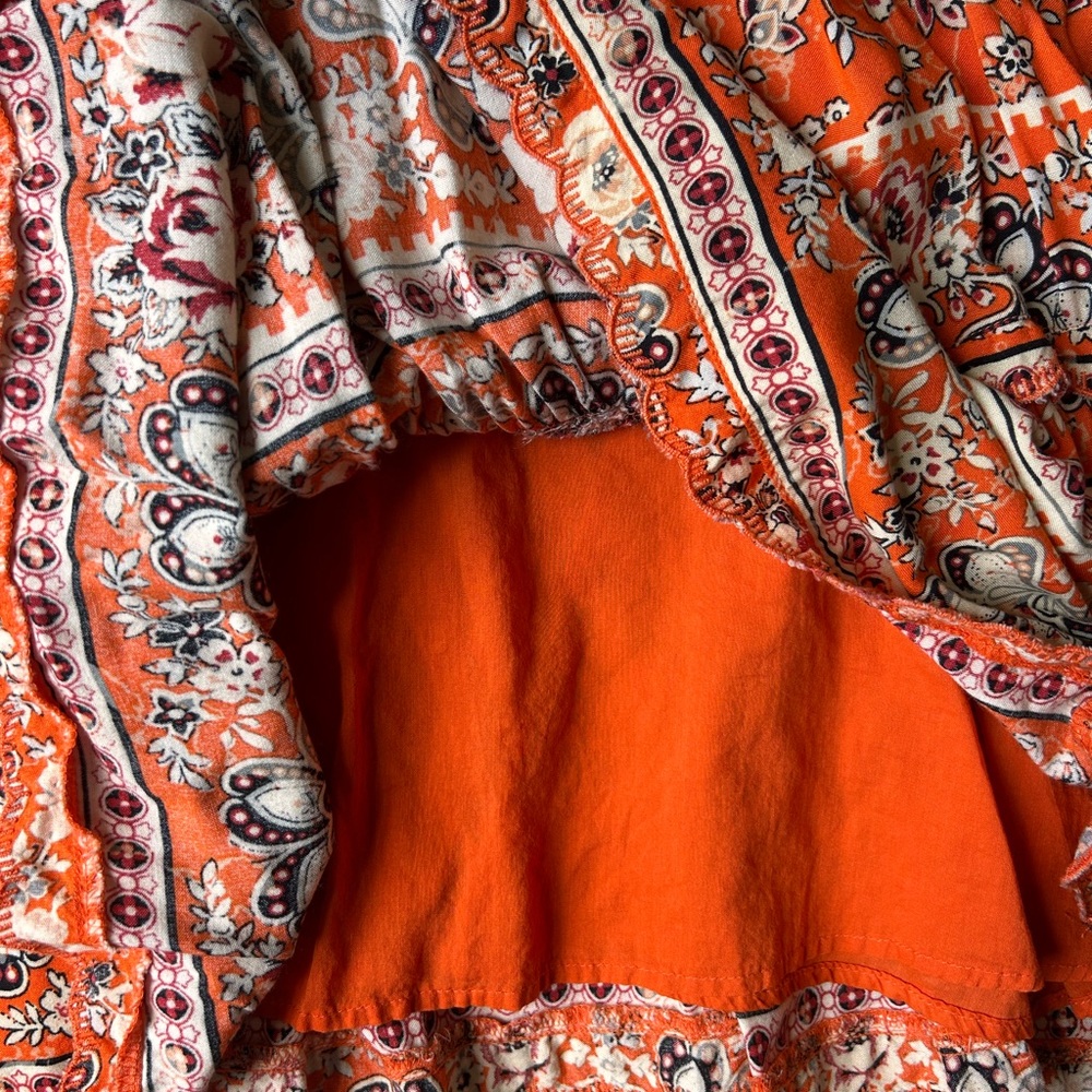Urban Outfitters boho Orange Floral Dress - Picture 2 of 6